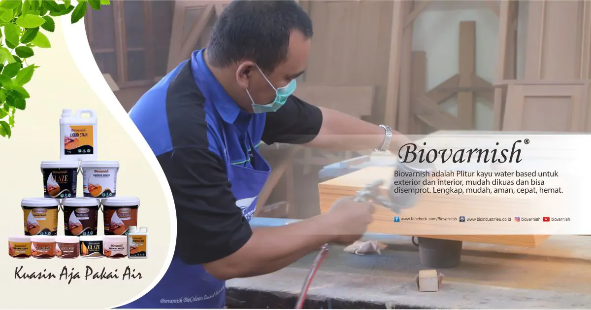 Kerajinan Bambu Menarik dengan Warna Kayu Biovarnish Liquid Stain