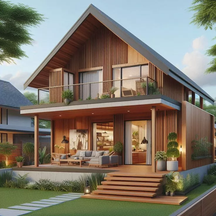 Rumah Kayu Minimalis 2 Lantai